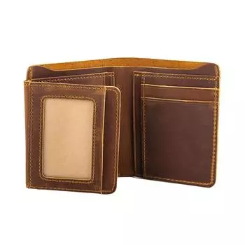 Мужской кожаный кошелек ручной работы из натуральной кожи, дизайнерский тройной винтажный персонализированный мужской бумажник с бумажником, мужские кошельки бежевый