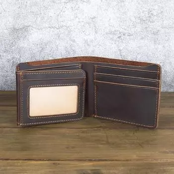 Мужской кожаный кошелек ручной работы из натуральной кожи, дизайнерский тройной винтажный персонализированный мужской бумажник с бумажником, мужские кошельки бежевый