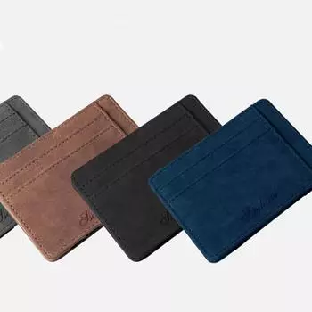 Мужской кожаный кошелек с несколькими картами, кошелек из матовой ткани, держатель для карт, пакет серый