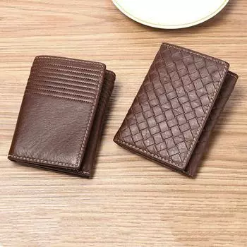 Мужской кожаный кошелек с защитой от кражи RFID, простая защитная сумка для денег с зажимом для переноски black-style 3