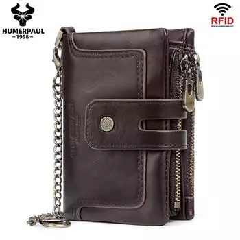 Мужской кожаный кошелек, тонкий чехол для карт, кошелек для монет, подарок коричневый