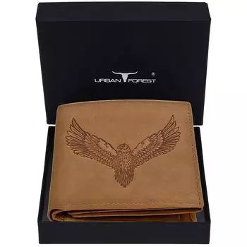 Мужской кожаный кошелек URBAN FOREST Zeus Vintage коньячного цвета