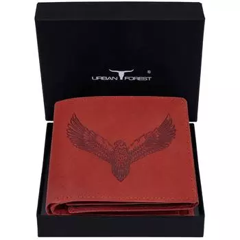 Мужской кожаный кошелек Zeus Vintage красного цвета