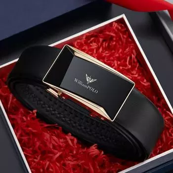 Мужской кожаный ремень Emperor, деловой ремень с автоматической пряжкой, мужской ремень из натуральной яловой кожи, мужской ремень 105cm