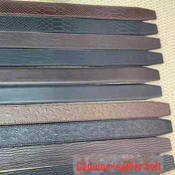 Мужской кожаный ремень с автоматической пряжкой, без головки, без пряжки, из воловьей кожи, с отделением для карт растительного дубления Length Combination
