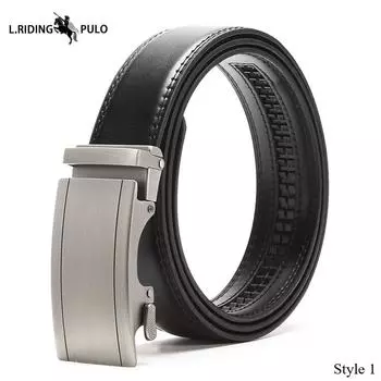 Мужской кожаный ремень с автоматической пряжкой, деловой, универсальный, для кожаных брюк 125CM