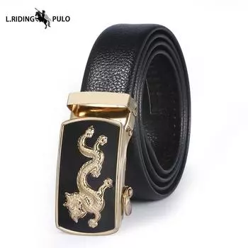 Мужской кожаный ремень с автоматической пряжкой, деловой ремень в корейском стиле, креативный, для досуга, универсальный, износостойкий, подарочный ремень 120cm