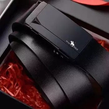 Мужской кожаный ремень с автоматической пряжкой из натуральной воловьей кожи для молодежи, повседневный индивидуальный корейский вариант трендового брючного ремня 110cm