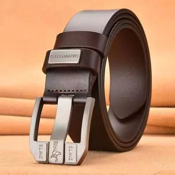 Мужской кожаный ремень с автоматической пряжкой из натуральной воловьей кожи для молодежи, повседневный индивидуальный корейский вариант трендового брючного ремня 110cm