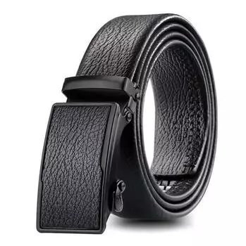 Мужской кожаный ремень с автоматической пряжкой, мужские ремни, роскошные ремни из натуральной кожи, подарки чёрный