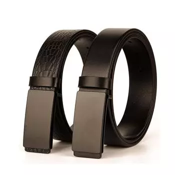 Мужской кожаный ремень с классной пряжкой для классной доски первого слоя из воловьей кожи. Простой универсальный ремень из натуральной кожи с гладкой пряжкой, внутренний ремень без промежуточного слоя. 105cm