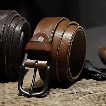 Мужской кожаный винтажный ремень, ремень в стиле панк-рок, джинсовый ремень ручной работы, тактический ремень, черный пояс с пряжкой 100cm чёрный