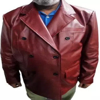 Мужской красный зимний пиджак Noora | кожаный повседневный блейзер | Мужская куртка Stylesh XS красный