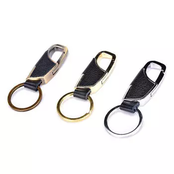 Мужской креативный металлический кожаный брелок для ключей брелок для ключей автомобильный брелок подарок 8.6x2.4cm серебряный