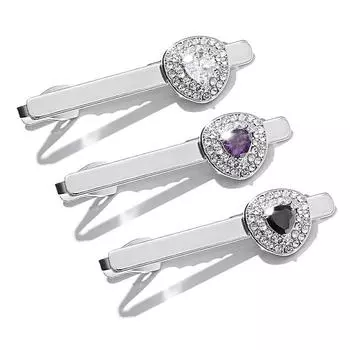 Мужской креативный зажим для галстука с треугольной формой из кристаллов циркония и бриллиантов