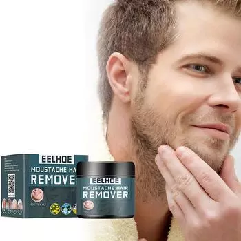 Мужской крем для депиляции нежный и не раздражает лицо, бороду, подмышки, волосы на ногах, волосы на груди, чистые и не повреждают кожу 50g