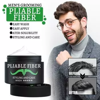 Мужской крем для волос против вьющихся волос, гель для укладки волос, натуральный пушистый крем для укладки 68g