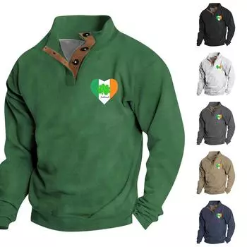 Мужской круглый вырез с длинным рукавом, пуловер с принтом ко Дню святого Валентина, парная толстовка M