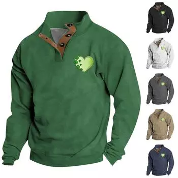 Мужской круглый вырез с длинным рукавом, пуловер с принтом ко Дню святого Валентина, парная толстовка L чёрный