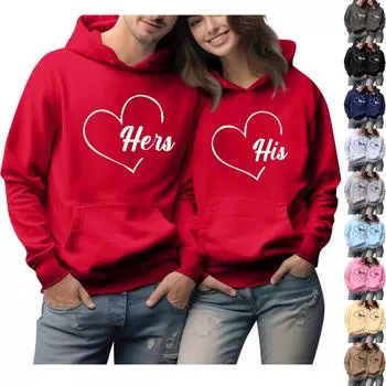 Мужской круглый вырез с длинным рукавом, пуловер с принтом ко Дню святого Валентина, парная толстовка L бежевый