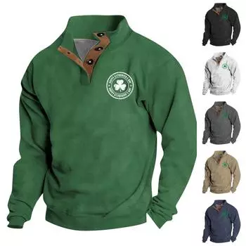 Мужской круглый вырез с длинным рукавом, пуловер с принтом ко Дню святого Валентина, парная толстовка L чёрный