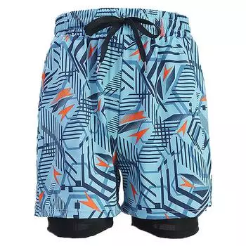 Мужской купальный набор-тройка: Двухслойные плавки, шапочка для плавания и очки - мужская экипировка для плавания, готовая к пляжу XL