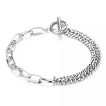 Мужской квадратный двухслойный браслет с пряжкой One Word из титановой стали 21