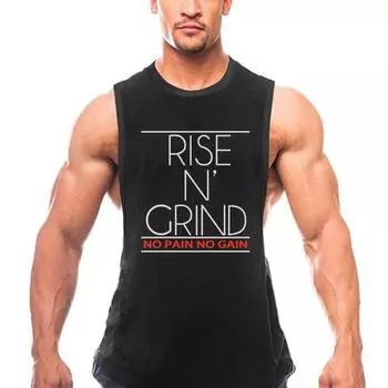 Мужской летний баскетбольный жилет для бодибилдинга и фитнеса Do The Work, корейская версия, быстросохнущий модный дышащий жилет для тренировок с принтом M чёрный