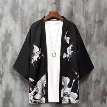 Мужской летний кардиган с рукавами из семи частей, японская юката, традиционная японская одежда, топы XS