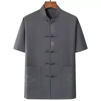 Мужской летний костюм Тан с коротким рукавом для людей среднего и пожилого возраста 190/44 (190-205 lbs)