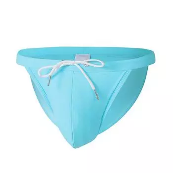 Мужской летний купальник на шнуровке, сексуальный, однотонный, удобный, тканевый, плавки, пляжный купальник, треугольный купальник 2XL