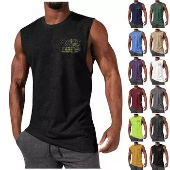 Мужской летний модный повседневный жилет без рукавов, топы, мужской летний жилет без рукавов с принтом XL
