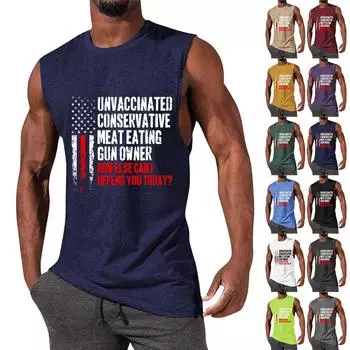 Мужской летний модный повседневный жилет без рукавов, топы, мужской летний жилет без рукавов с принтом L армия зеленый