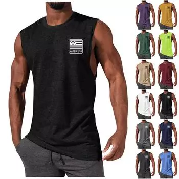 Мужской летний модный повседневный жилет без рукавов, топы, мужской летний жилет без рукавов с принтом L