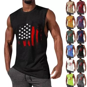 Мужской летний модный повседневный жилет без рукавов, топы, мужской летний жилет без рукавов с принтом L