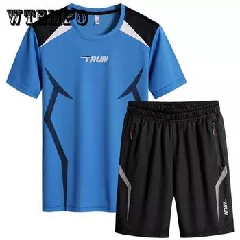 Мужской летний спортивный костюм для отдыха, дышащая футболка с круглым вырезом и коротким рукавом, модные спортивные шорты, костюм из двух предметов для мужчин XXXXXL