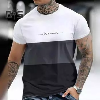 Мужской летний топ колоблок с круглым вырезом и коротким рукавом, свободные мягкие футболки с короткими рукавами, дышащий повседневный пуловер средней длины, повседневная футболка больших размеров 2XL чёрный