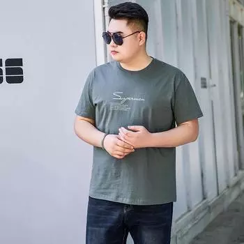 Мужской летний удобный топ, мужская спортивная эластичная мужская футболка из чистого хлопка больших размеров с коротким рукавом, свободная повседневная дышащая футболка M