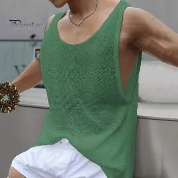 Мужской летний жилет, алый, трикотажный, свободный, однотонный, без рукавов, с круглым вырезом, глубокими подмышками, для занятий спортом в спортзале, майка, повседневный, повседневный топ 2XL белый