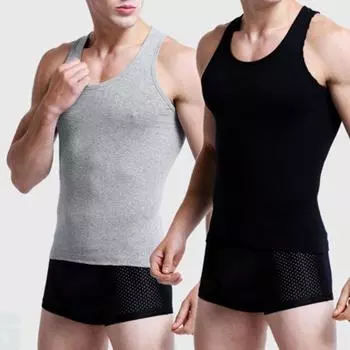 Мужской летний жилет для фитнеса, сплошной цвет, бесшовный плюс размер, с круглым вырезом, без рукавов, эластичный, мягкий, дышащий, быстросохнущий пуловер, повседневная спортивная майка 3XL чёрный