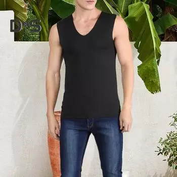 Мужской летний жилет для фитнеса, сплошной цвет, бесшовный, плюс размер, V-образный вырез, без рукавов, эластичный, мягкий, дышащий, быстросохнущий пуловер, повседневная мужская спортивная майка для спортзала XL серый