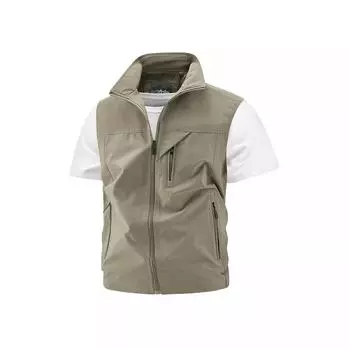 Мужской летний жилет для фотосъемки и рыбалки на открытом воздухе — дышащая рабочая одежда с множеством карманов для мужчин среднего возраста и молодых мужчин 5XL чёрный
