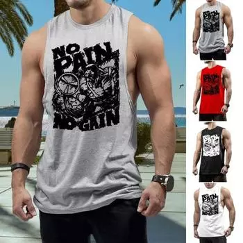 Мужской летний жилет с круглым вырезом без рукавов и широкими плечами, баскетбольная футболка, свободный крой, повседневные топы для бега с принтом, повседневная одежда 3XL серый