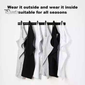 Мужской летний жилет с U-образным вырезом и открытыми плечами, однотонный однотонный облегающий эластичный топ для бега, впитывающий пот, майка для бега L чёрный