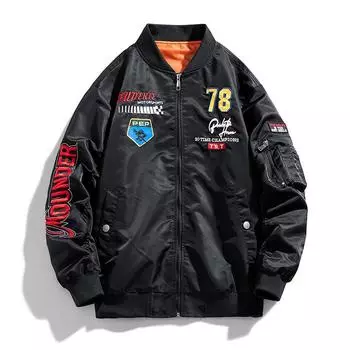 Мужской летный костюм, куртка размера плюс 8XL, повседневная бейсбольная куртка для подростков M чёрный