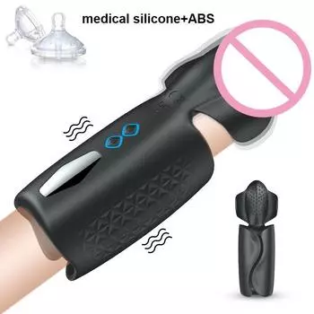 Мужской массажер для стимуляции головки, 10 режимов, тренажер для задержки пениса, вибратор, вращающийся мастурбатор, автоматический оральный климакс, секс-игрушка для мужчин