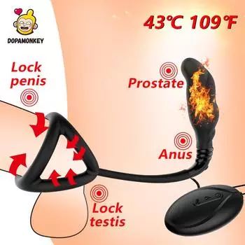 Мужской массажер простаты с задержкой по времени, проводное управление, анальные секс-игрушки, блокировка пениса, яичка для задержки эякуляции, анальная пробка, вибратор для мужчин