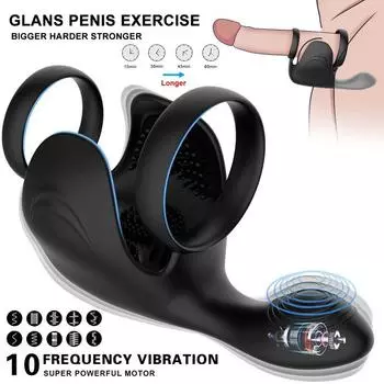 Мужской массажер простаты, секс-игрушки, кольцо для пениса, вибратор для мужчин, мастурбатор, целомудрие, носимое кольцо для члена, секс-игрушки для мужчин, взрослых