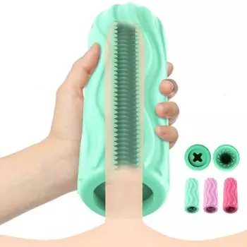 Мужской мастурбатор, чашка, ручная силиконовая портативная игрушка для сосания, мягкая вагина, карманная игрушка для минета, двусторонняя секс-игрушка для мастурбации для мужчин