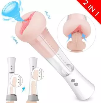 Мужской мастурбатор Электрический мужской пенис Вакуумный насос Мужская чашка для мастурбации с массажем дилдо